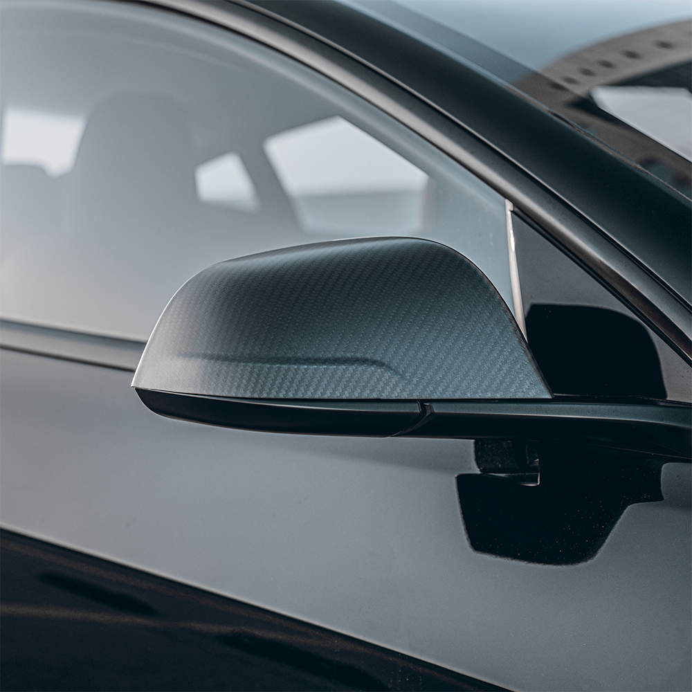 Carbon Fiber Side Mirror Caps for Tesla Model 3 Highland