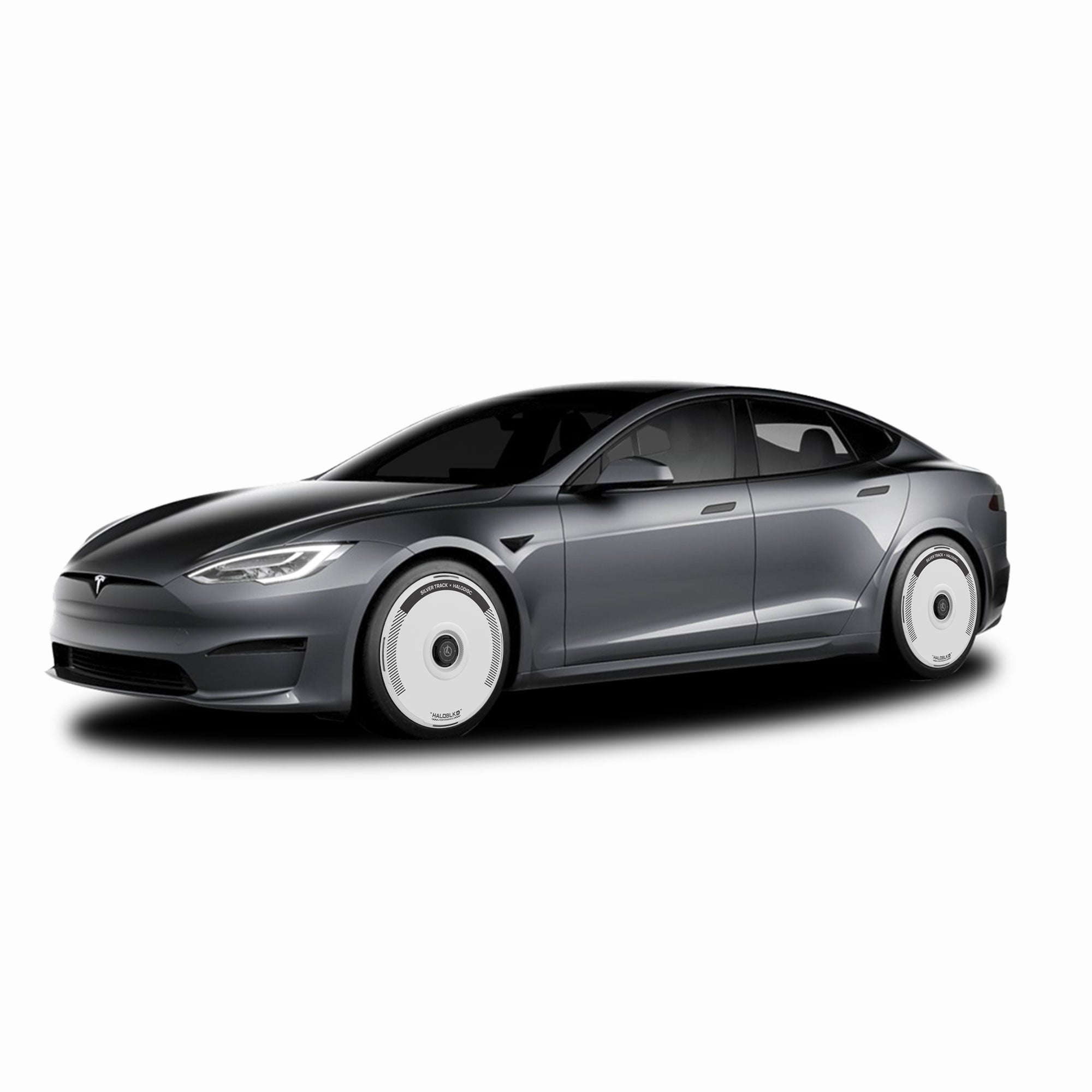 HALODISC 2 Wheel Covers for Tesla Model S 19" Tempest Wheels丨Silver Track